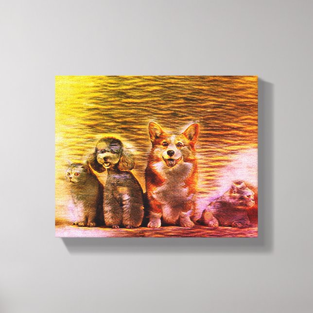 Happy Pet Artwork Leinwanddruck (Vorderseite)