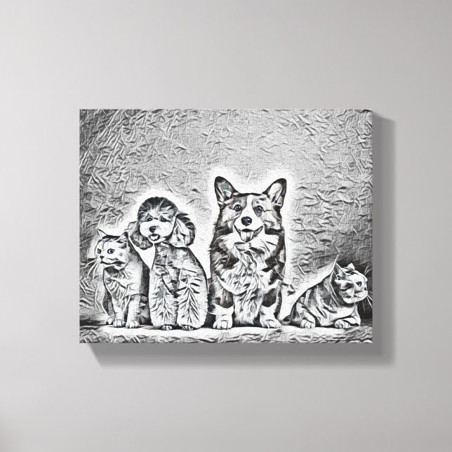 Happy Pet Artwork Leinwanddruck (Vorderseite)