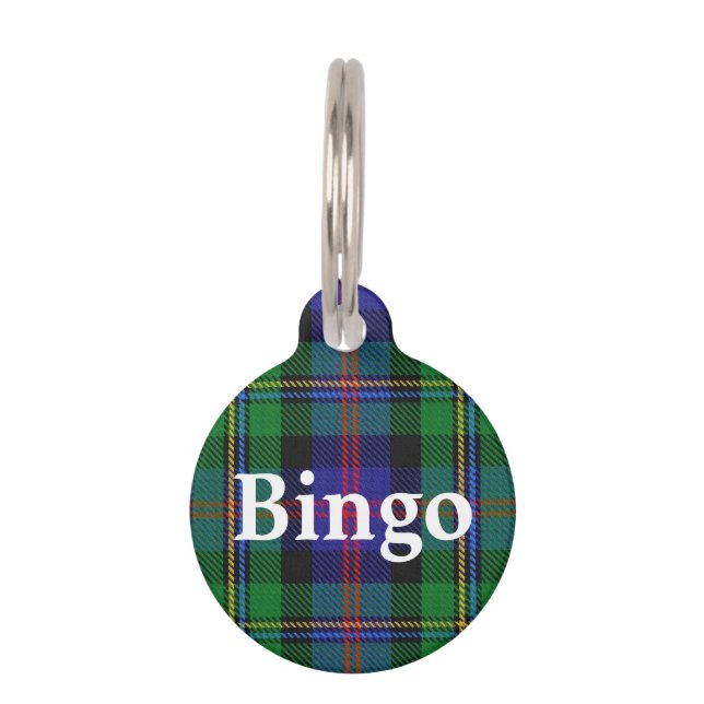 Happy Pet Clan Malcolm Tartan Kariert Tiernamensmarke (Vorderseite)