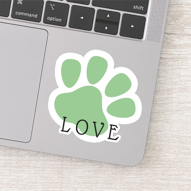 Happy Pet Paw Liebe Green Aufkleber (Detail)