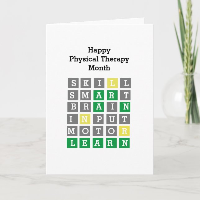 Happy Physical Therapy Monat Custom Wordle Dankeskarte (Vorderseite)