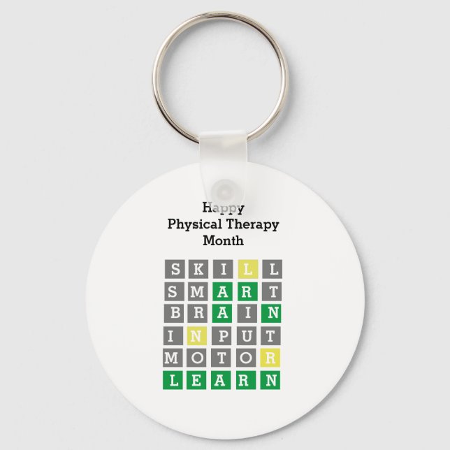 Happy Physical Therapy Monat Custom Wordle Schlüsselanhänger (Vorderseite)