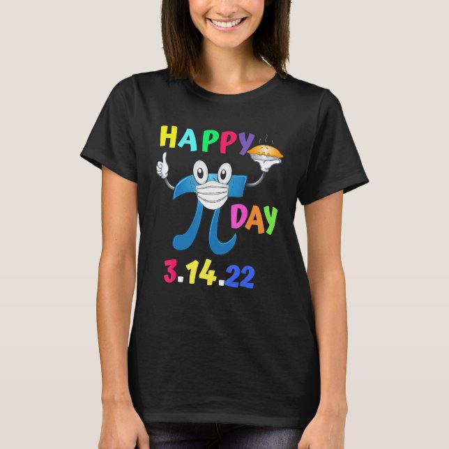 Happy Pi Day 2022 Funny Pi Holding a Pie T-Shirt (Vorderseite)