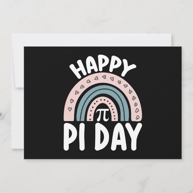 Happy Pi Day Boho Rainbow Mathematic Einladung (Vorderseite)