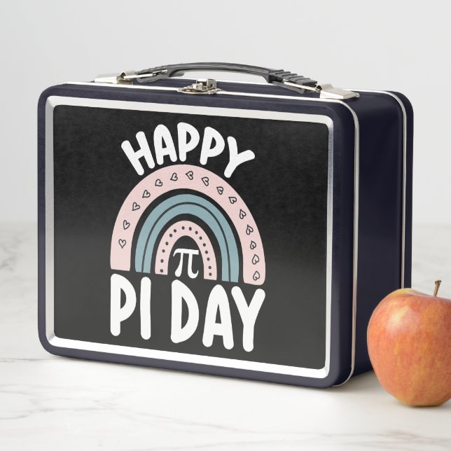Happy Pi Day Boho Rainbow Mathematic Metall Brotdose (Beispiel)