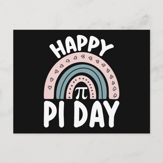Happy Pi Day Boho Rainbow Mathematic Postkarte (Vorderseite)