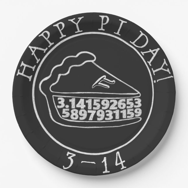 Happy Pi Day Chalkboard Pie Paper Teller (Vorderseite)