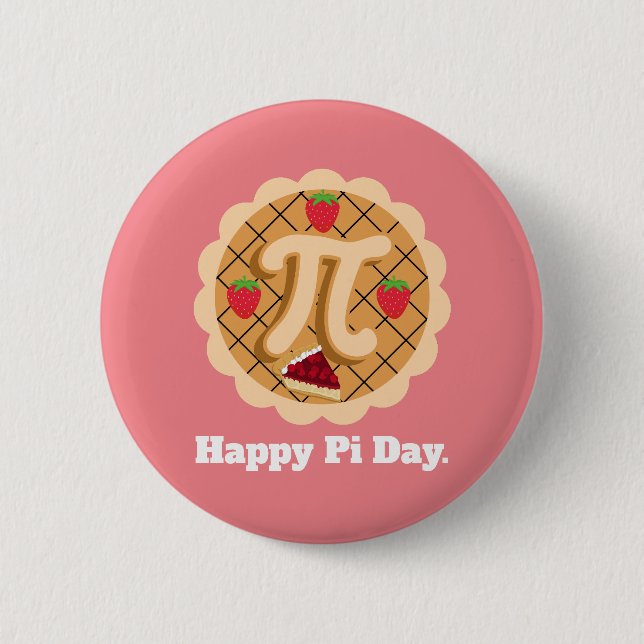 Happy Pi Day Cherry Pie Niedlich 3,14 Button (Vorderseite)