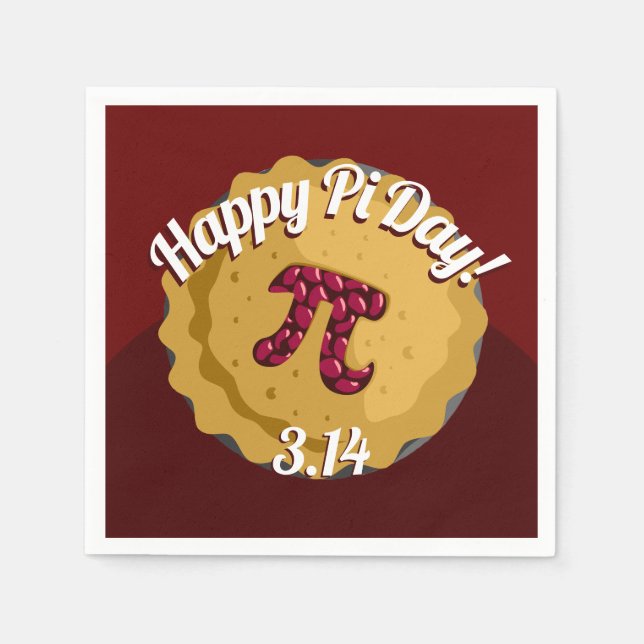 Happy Pi Day | Funny Pie Party Napkins Serviette (Vorderseite)