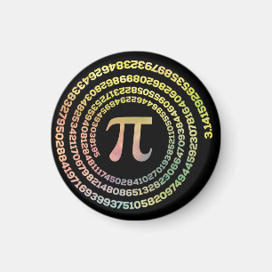 Happy Pi Day Funny School Mathe Spiral Text Magnet