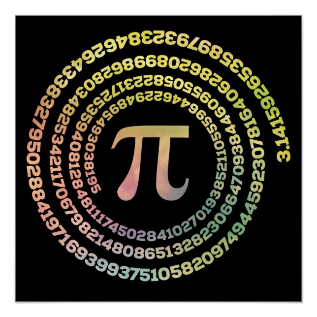 Happy Pi Day Funny School Mathe Spiral Text Poster (Vorderseite)