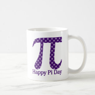 Happy Pi Day Lavendel Blume auf Lila Kaffeetasse