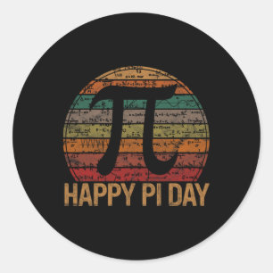 Happy Pi Day Math Gleichungen Sunset Geschenklehre Runder Aufkleber
