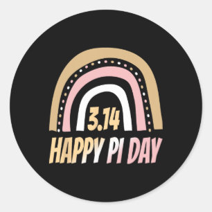 Happy Pi Day Mathematic Mathematical Lehrer Rainbo Runder Aufkleber