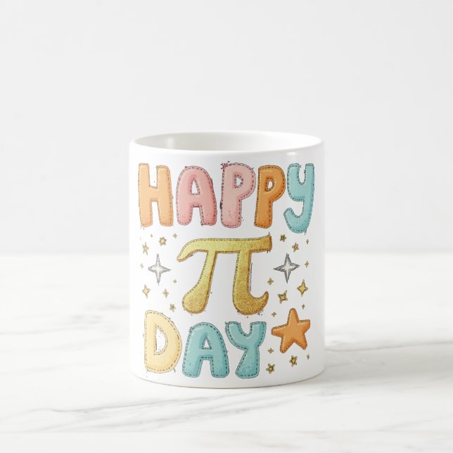 Happy Pi Day Niedlich Pastell Design Kaffeetasse (Mittel)