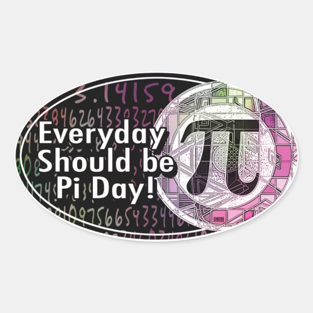 Happy Pi Day Oval Designs Ovaler Aufkleber (Vorderseite)