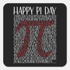 Happy Pi Day Pi Symbol 3.14 Quadratischer Aufkleber