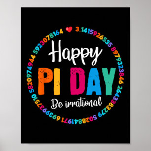Happy Pi Day Pie Funny Mathe Coach Lehrer Pi Day L Poster