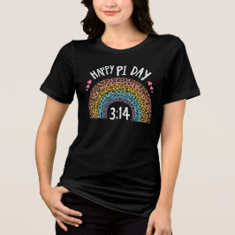 Happy Pi Day Rainbow Leopard Print Tri-Blend Shirt