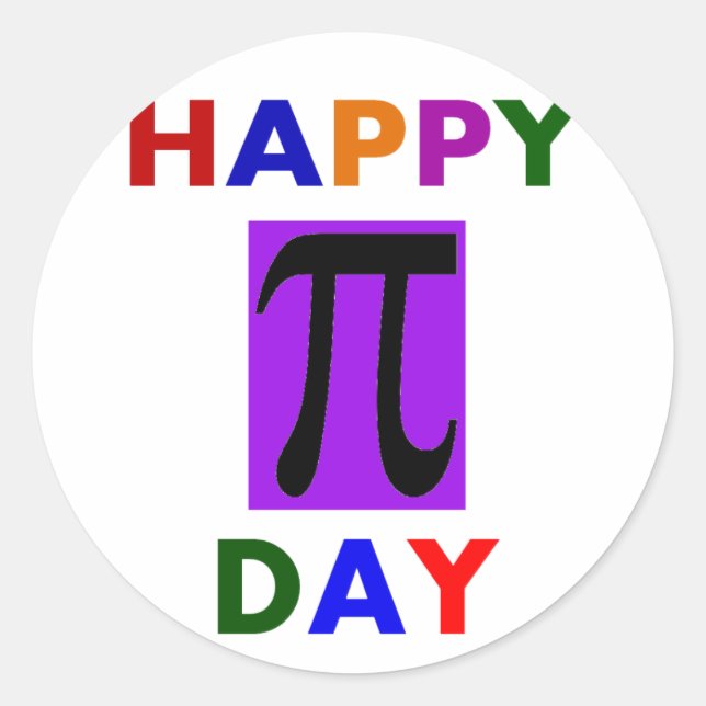 HAPPY PI DAY RUNDER AUFKLEBER (Vorderseite)