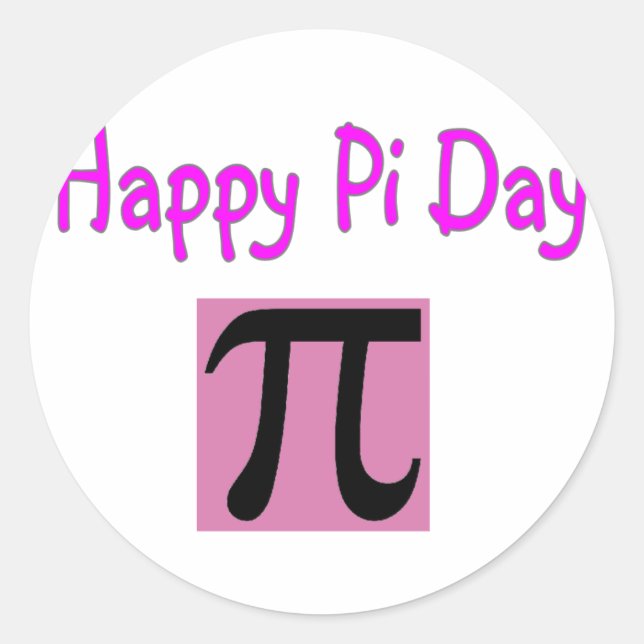 Happy Pi Day Runder Aufkleber (Vorderseite)