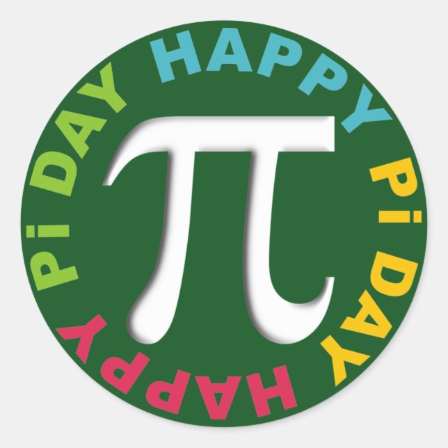 Happy Pi Day Stickers Helle Farben grün (Vorderseite)