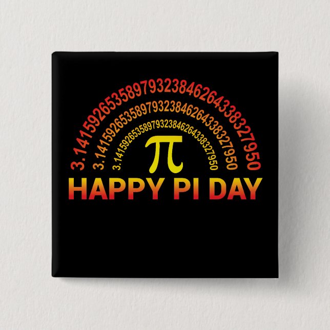 Happy Pi Day Symbol und Ziffern Button (Vorderseite)