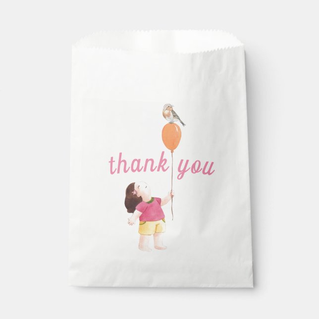 Happy Picnic Birthday Kids Girl Garden Vielen Dank Geschenktütchen (Vorderseite)