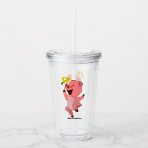 Happy Pig Acrylic Tumbler Acryltrinkbecher