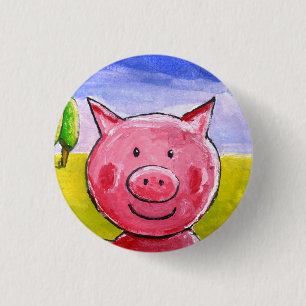 Happy Pig Button