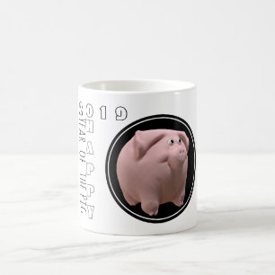 Happy PIg Jahr 2019 3D Weiße Tasse 2