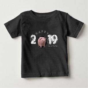 Happy PIg Jahr 2019 Original 3D Baby T-Shirt