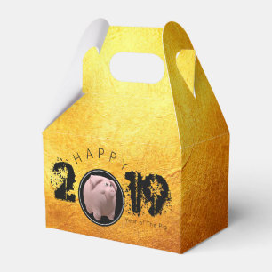 Happy PIg Jahr 2019 Original 3D Golden Fevor Box 2 Geschenkschachtel