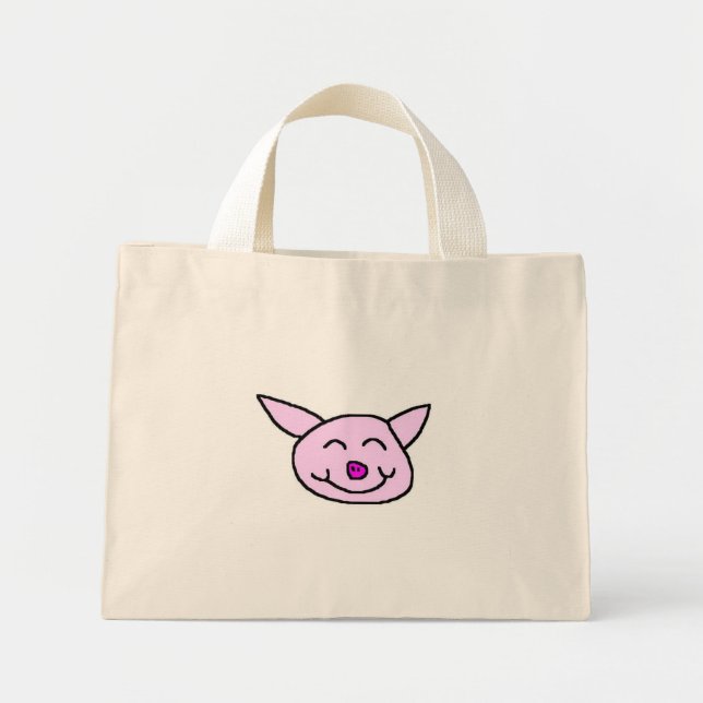 Happy Pig Mini Stoffbeutel (Vorne)