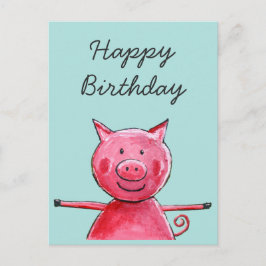 Happy Pig Postkarte