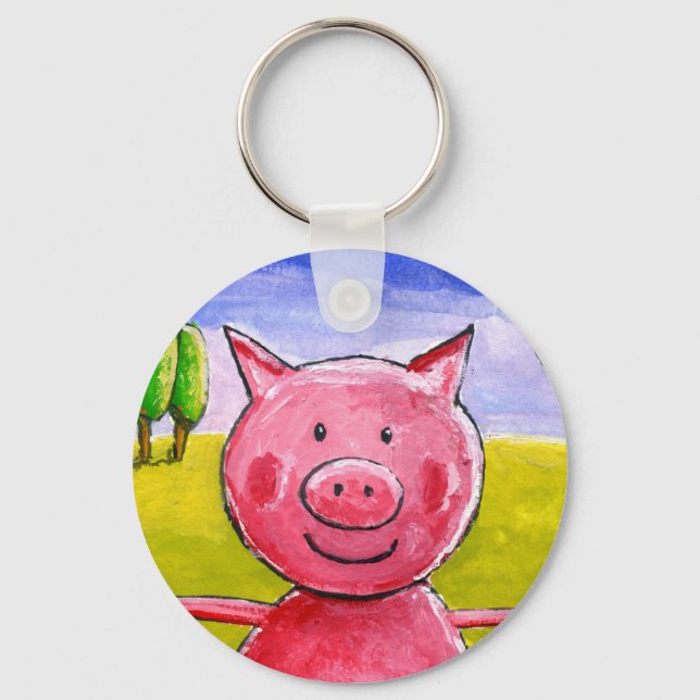 Happy Pig Schlüsselanhänger (Vorderseite)