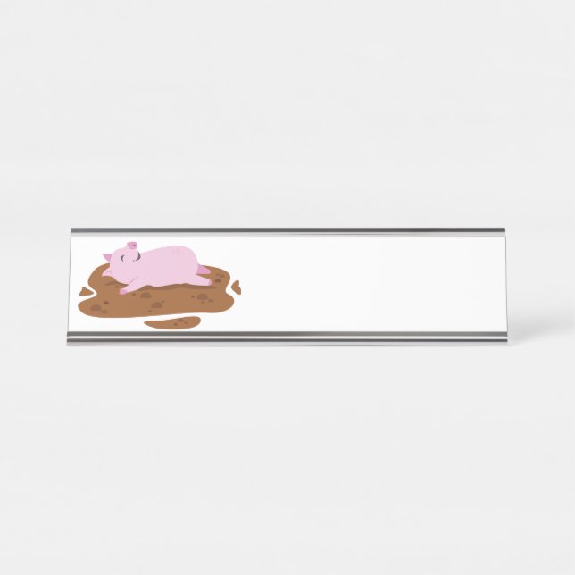 Happy Pig Schreibtischnamensplakette (Vorderseite )