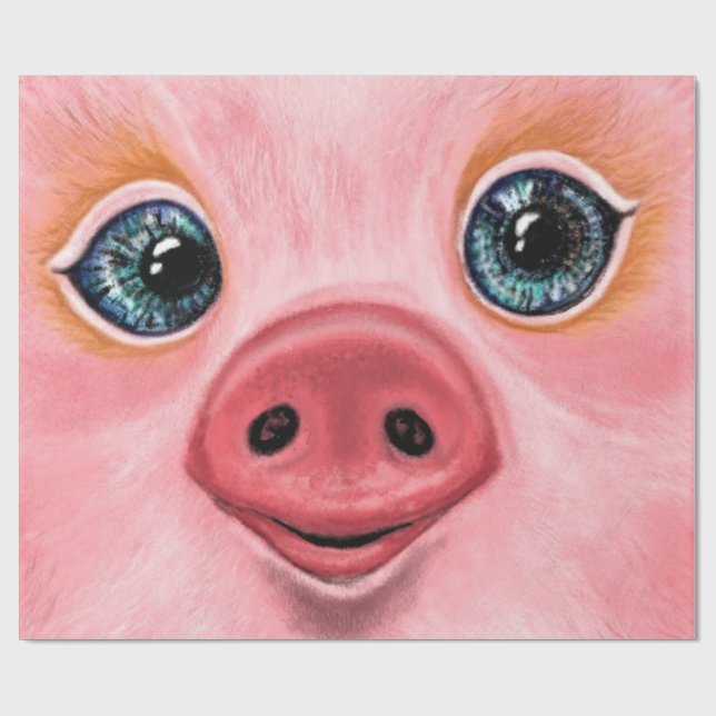 Happy Pig Wrapping Paper Geschenkpapier (Flach)