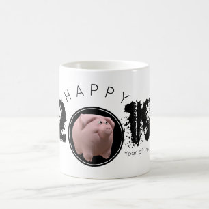 Happy PIg Year Large 2019 Original 3D Tasse 2