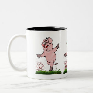 Happy Pig Zwei-Tone-Kaffee-Tasse Zweifarbige Tasse