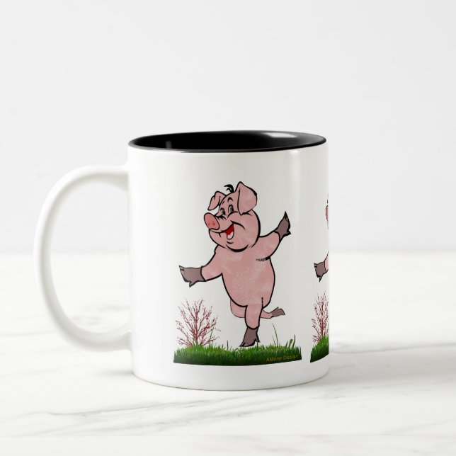 Happy Pig Zwei-Tone-Kaffee-Tasse Zweifarbige Tasse (Links)