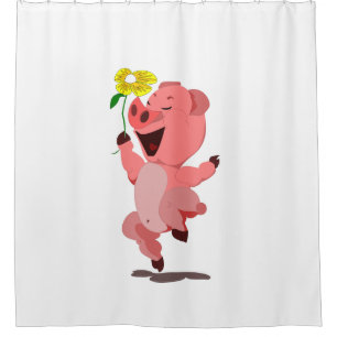 Happy Piggy Duschvorhang