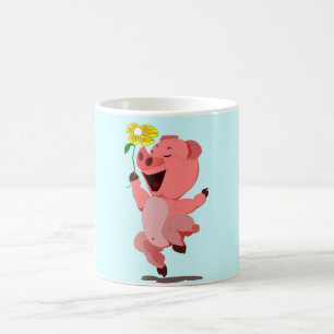 Happy Piggy mit Blume Tasse