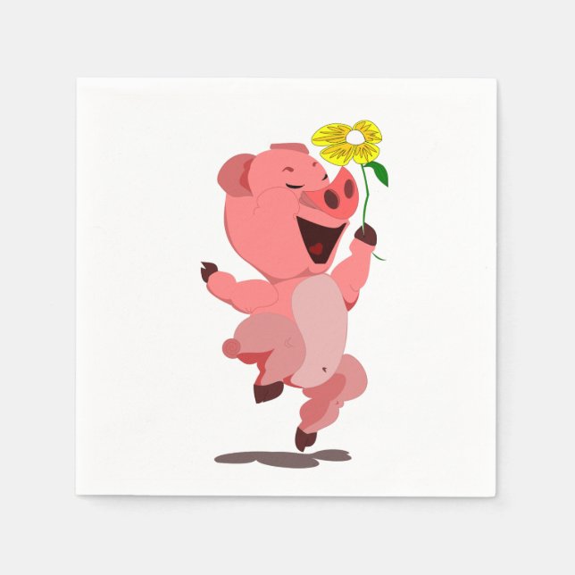 Happy Piggy Serviette (Vorderseite)