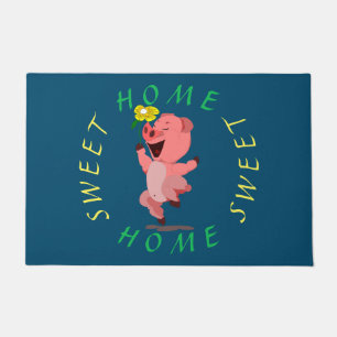 Happy Piggy - Zuhause Sweet Zuhause Fußmatte