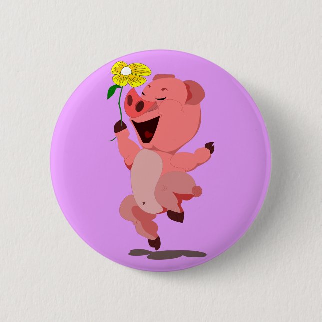 Happy Piglet Button (Vorderseite)