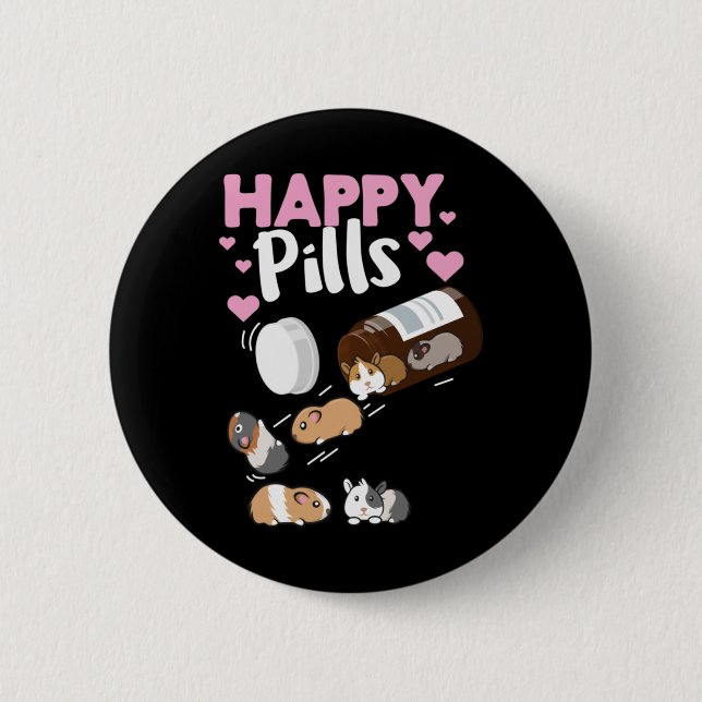 Happy Pill Guinea Pig Button (Vorderseite)