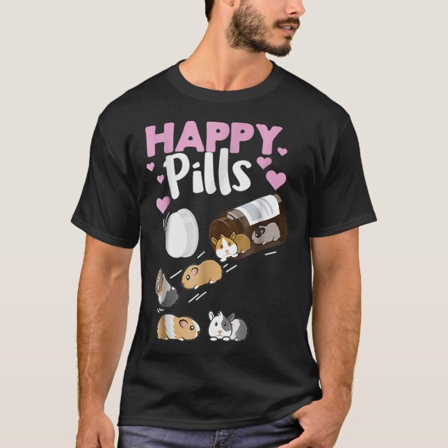 Happy Pill Guinea Schweinefleisch Guinea Schwein T-Shirt (Vorderseite)