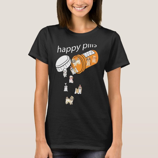 Happy Pills Shih Tzu T-Shirt (Vorderseite)