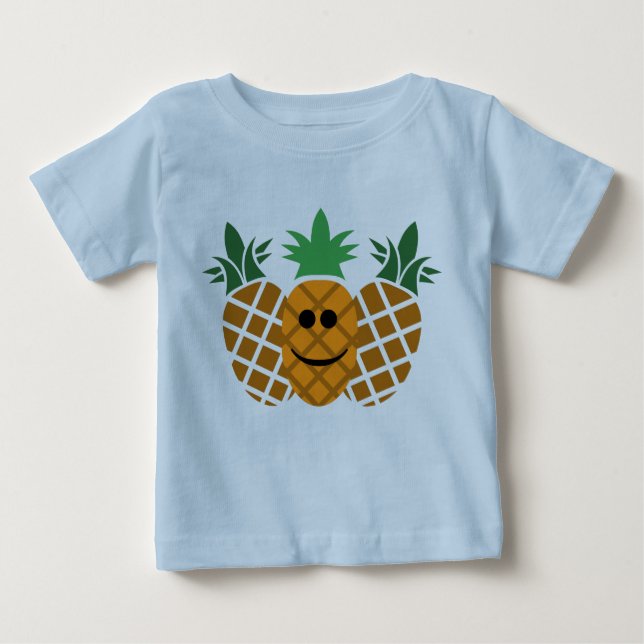 Happy Pineaple Design - Baby Fine Jersey T - Shirt (Vorderseite)